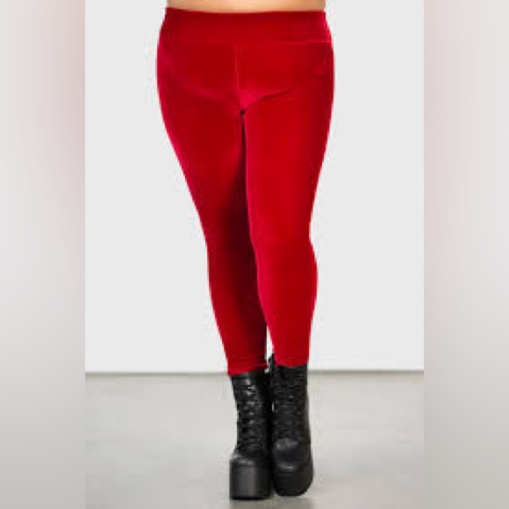 Killstar Red Velvet Leggings
